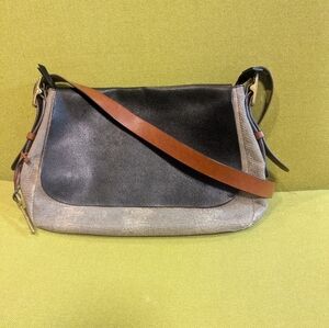 Fossil Harper Large Leather Flap Crossbody Bag Black & Tan | Classic Everyday R1